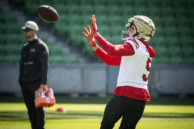 NFL, American Football Herren, USA 49ERS TRAINING, Mike Evans during a San Francisco 49ers NFL training session at AAMI Park in Melbourne, Monday, September 7, 2026. ( NO ARCHIVING MELBOURNE VICTORIA AUSTRALIA  Copyright: xCHRISTOPHERxHOPKINSx 20260907159962836000