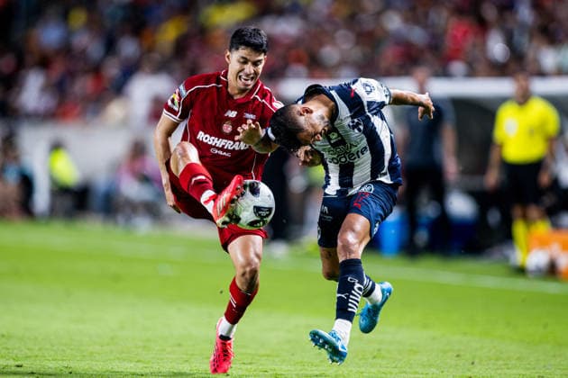 September 6, 2026, Houston, Texas, USA: Toluca FC defender DIEGO ZARAGOZA (2) and Monterrey midfielder JESUS CORONA (17) battle for the ball during the second half of the Leagues Cup Final match at Shell Energy Stadium. Houston USA - ZUMAh306 20260906_zsp_h306_019 Copyright: xOscarxHerrerax