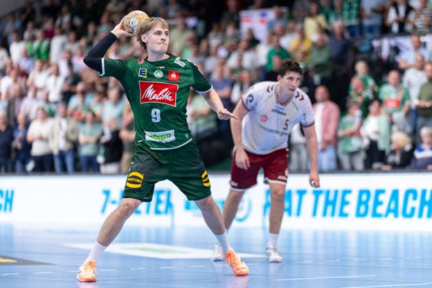 Morten Hempel Jensen (GWD Minden, 09) fuehrt einen Siebenmeter aus GER, GWD Minden vs. TuSEM Essen, Handball, 2. Bundesliga, 2. Spieltag, Spielzeit 2026 2027, 06.09.2026 GER, GWD Minden vs. TuSEM Essen, Handball, 2. Bundesliga, 2. Spieltag, Spielzeit 2026 2027, 06.09.2026 Minden Copyright: xEibner-Pressefoto JanxRollingerx EP_JSK
