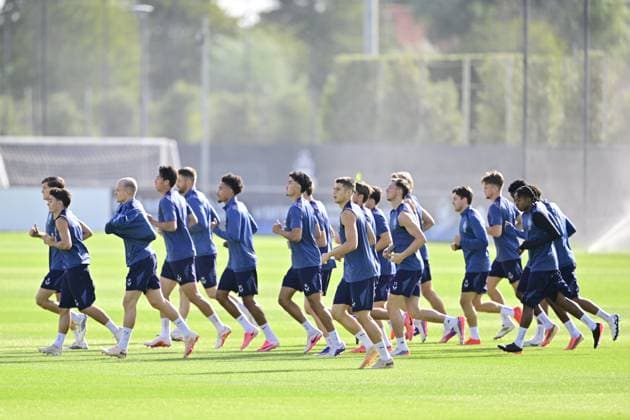 Club Brugge v Aston Villa - UEFA Champions League Media Activities 07 09 2026 BRUGGE, BELGIUM - SEPTEMBER 07 : pictured during a training session ahead of the UEFA Champions League 2026 27 League Phase MD1 match between Club Brugge and Aston Villa on September 7, 2026 in Brugge, Belgium, 07 09 2026 Brugge Belgium  Copyright: xJanxDexMeuleneirx