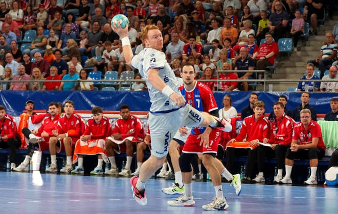 06.09.2026, Deutschland, Bietigheim, Handball Bundesliga, Saison 2026 2027 SG BBM Bietigheim vs. TBV Lemgo, Nicolai Theilinger (TBV)