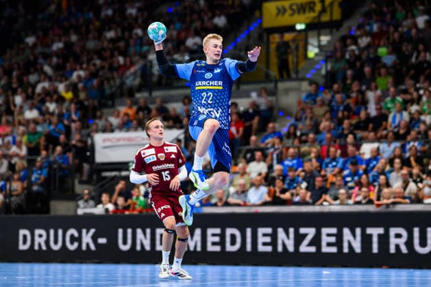 TVB Stuttgart - Füchse Berlin Handball: 1. Bundesliga, Herren, Saison 2026 2027, TVB Stuttgart - Füchse Berlin, Porsche Arena. Stuttgarts Torben Matzken in Aktion. Stuttgart Porsche Arena Baden-Württemberg Deutschland