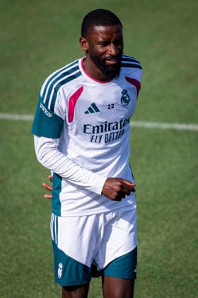 Real Madrid CF Training Session and press conference, PK, Pressekonferenz - UEFA Champions League 2026 27 MADRID, SPAIN - SEPTEMBER 7: Antonio Rudiger of Real Madrid CF is seen training with his teammates during the training session on day ahead of the UEFA Champions League 2026 27 League Phase MD1 at Ciudad Real Madrid on September 7, 2026 in Madrid, Spain. Madrid Ciudad Real Madrid Madrid Spain Copyright: xAlbertoxGardinx AGardin_20260907_Foot_Cha_Rea_Mad_PC_0234