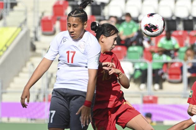 IPA88243043 - Deyanera Michel (NCL) and Jiaxin Huang (CHN) during the FIFA U-20 Women s World Cup match between New Caledonia and China PR in Sosnowiec, Poland, on September 7, 2026  Copyright: xMichalxDubiel IPAxSportx xx IPA88243043