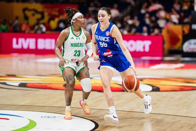 FIBA Women™s Basketball World Cup 2026: Nigeria vs. Frankreich, 07.09.2026 Pauline Astier (Frankreich, 98); Basketball, FIBA Women™s Basketball World Cup 2026, Gruppenphase, Gruppe B, 3. Spieltag: Nigeria vs. Frankreich am 07.09.2026 in der Uber Arena, Berlin Copyright: xBEAUTIFULxSPORTS Tonhäuserx