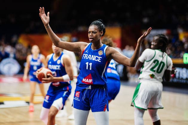 FIBA Women™s Basketball World Cup 2026: Nigeria vs. Frankreich, 07.09.2026 Valeriane Ayayi (Frankreich, 11) überrascht; Basketball, FIBA Women™s Basketball World Cup 2026, Gruppenphase, Gruppe B, 3. Spieltag: Nigeria vs. Frankreich am 07.09.2026 in der Uber Arena, Berlin Copyright: xBEAUTIFULxSPORTS Tonhäuserx