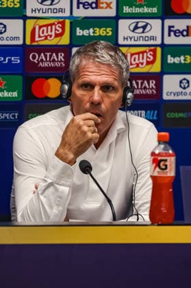SOCCER - UEFA CL, AEK vs LASK ATHENS,GREECE,07.SEP.26 - SOCCER - UEFA Champions League, AEK Athens vs Linzer ASK, preview, press conference, PK, Pressekonferenz LASK. Image shows head coach Dietmar Kuehbauer (LASK).  GEPAxpictures xManuelxBinder