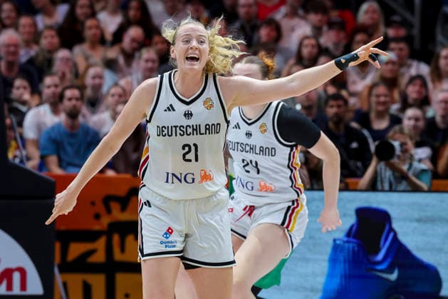 Marie Guelich (Germany) gestures during the FIBA Women s Basketball World Cup Germany 2026 group match between Germany and Mali at Berlin Arena on September 7, 2026 in Berlin, Germany. (Photo by Marco Steinbrenner DeFodi Images) -