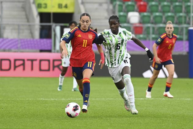 IPA88245705 - Daniela Agote (ESP) and Queen Joseph (NGA) during the FIFA U-20 Women s World Cup match between Spain and Nigeria in Sosnowiec, Poland, on September 7, 2026  Copyright: xMichalxDubiel IPAxSportx xx IPA88245705