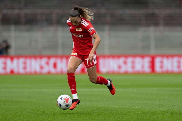 Jill Janssens 77 (1. FC Union Berlin Frauen) am Ball, 1. FC Union Berlin Frauen vs. Eintracht Frankfurt Frauen, Fussball, Google Pixel Frauen-Bundesliga, 3. Spieltag, 2026 2027, 07.09.2026 DFB regulations prohibit any use of photographs as image sequences and or quasi-video Berlin Berlin Deutschland *** Jill Janssens 77 1. FC Union Berlin Women in Action, 1. FC Union Berlin Women vs. Eintracht Frankfurt Women, Soccer, Google Pixel Women s Bundesliga, Matchday 3, 2026–2027, September 7, 2026 DFB regulations prohibit any use of photographs as image sequences and or quasi-video Berlin, Berlin, Germany Copyright: xkolbert-press MarkusxVerwimpx