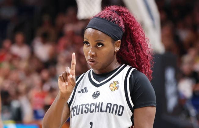 Alexis Peterson zeigend Aktion Oberkörper Basketball FIBA World Cup Weltmeisterschaft Frauen WM Saison 2026 2027 07.09.2026 DBB Deutschland GER vs Mali
