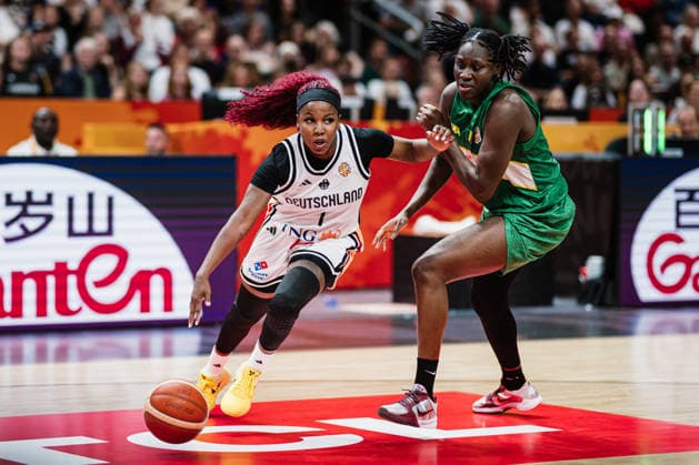 FIBA Women™s Basketball World Cup 2026: Deutschland vs. Mali, 07.09.2026 Alexis Peterson (Deutschland, 1) gegen Sika Kone (Mali, 23); Basketball, FIBA Women™s Basketball World Cup 2026, Gruppenphase, Gruppe A, 3. Spieltag: Deutschland vs. Mali am 07.09.2026 in der Uber Arena, Berlin Copyright: xBEAUTIFULxSPORTS Tonhäuserx