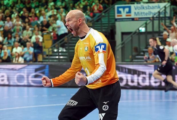 07.09.2026, xovx, Handball Opel Handball-Bundesliga, HSG Wetzlar - ThSV Eisenach Jubel bei Bart Ravensbergen (HSG Wetzlar) Wetzlar Buderus Arena Hessen Deutschland (DE)