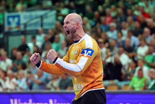 07.09.2026, xovx, Handball Opel Handball-Bundesliga, HSG Wetzlar - ThSV Eisenach Jubel bei Bart Ravensbergen (HSG Wetzlar) Wetzlar Buderus Arena Hessen Deutschland (DE)