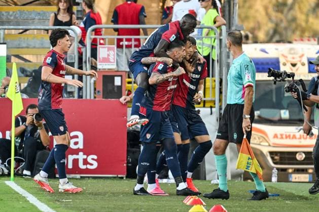 IPA88246311 - Daniel Maldini of Cagliari Calcio, Exultation, Joy, Celebration after scoring a goal, during the Cagliari Calcio vs. US Lecce Italian Serie A soccer match in Cagliari, Italy, September 7, 2026  Copyright: xLuigixCanu IPAxSportx xx IPA88246311