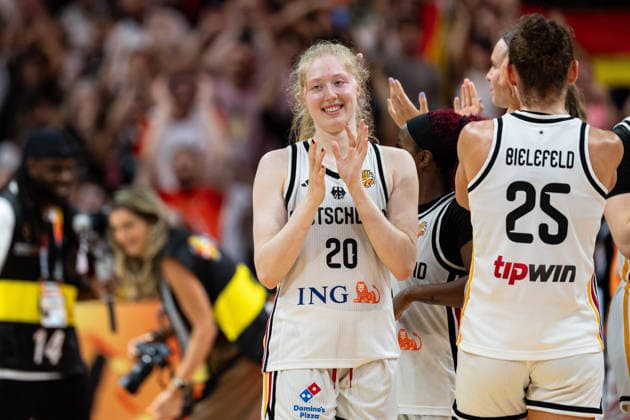 Frieda Buhner (Deutschland, 20) jubelt Jubel nach Sieg Spielende, GER, Deutschland vs. Mali, Basketball, FIBA Women s World Cup 2026, Gruppenphase, Spieltag 3, 07.09.2026 GER, Deutschland vs. Mali, Basketball, FIBA Women s World Cup 2026, Gruppenphase, Spieltag 3, 07.09.2026 Berlin Copyright: xEibner-Pressefoto MaxxVincenx EP_MVN