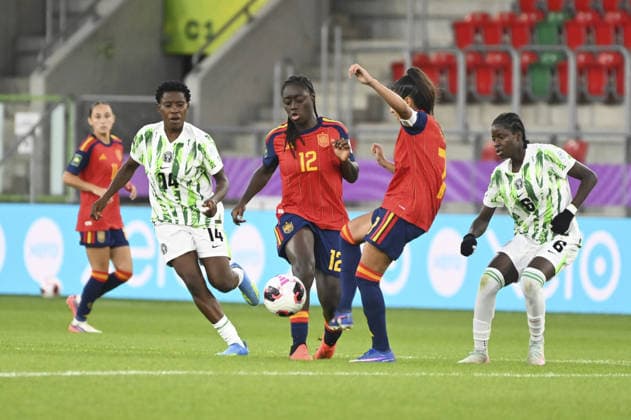 IPA88247202 - Mary Mamudu (NGA) and Aicha Camara (ESP) during the FIFA U-20 Women s World Cup match between Spain and Nigeria in Sosnowiec, Poland, on September 7, 2026  Copyright: xMichalxDubiel IPAxSportx xx IPA88247202