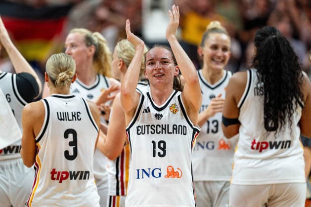 Britta Daub (Deutschland, 19) jubelt Jubel nach Sieg Spielende, GER, Deutschland vs. Mali, Basketball, FIBA Women s World Cup 2026, Gruppenphase, Spieltag 3, 07.09.2026 GER, Deutschland vs. Mali, Basketball, FIBA Women s World Cup 2026, Gruppenphase, Spieltag 3, 07.09.2026 Berlin Copyright: xEibner-Pressefoto MaxxVincenx EP_MVN