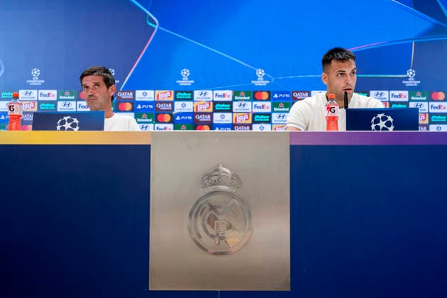 September 7, 2026, Madrid, Madrid, Spain: Cristian Chivu, head coach of Inter Milan and Lautaro Martinez of Inter Milan attend his press conference, PK, Pressekonferenz ahead the UEFA Champions League football match against Real Madrid at Santiago Bernabeu Stadium on September 07, 2026, in Madrid, Spain. Inter Milan Press Conference - UEFA Champions League - ZUMAa181 20260907_zaa_a181_181 Copyright: xAngelxPerezxMecax