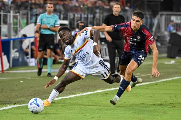 IPA88247866 - Konan N Dri of US Lecce during the Cagliari Calcio vs. US Lecce Italian Serie A soccer match in Cagliari, Italy, on September 7, 2026  Copyright: xLuigixCanu IPAxSportx xx IPA88247866