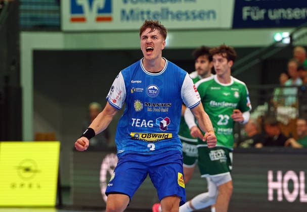 07.09.2026, xovx, Handball Opel Handball-Bundesliga, HSG Wetzlar - ThSV Eisenach Jubel bei Oskar Joelsson (ThSV Eisenach) Wetzlar Buderus Arena Hessen Deutschland (DE)