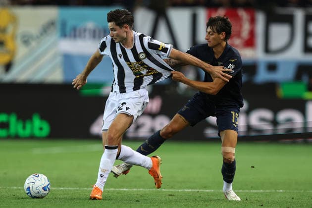Ar Udine 07 09 2026 - campionato di calcio serie A Udinese-Lazio foto Andrea Rigano Image nella foto: Jurgen Ekkelenkamp-Romano Floriano Mussolini 