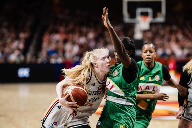 FIBA Women™s Basketball World Cup 2026: Deutschland vs. Mali, 07.09.2026 Frieda Buhner (Deutschland, 20) setzt sich durch; Basketball, FIBA Women™s Basketball World Cup 2026, Gruppenphase, Gruppe A, 3. Spieltag: Deutschland vs. Mali am 07.09.2026 in der Uber Arena, Berlin Copyright: xBEAUTIFULxSPORTS Tonhäuserx