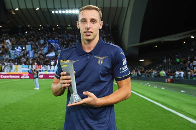 Lazio™s Davide Frattesi is nthe Panini player of the match after the Serie A soccer match between Udinese and Lazio at the Friuli Stadium in Udine, north east Italy - September 07, 2026. - Soccer  Copyright: xAndreaxBressanutti LaPressex