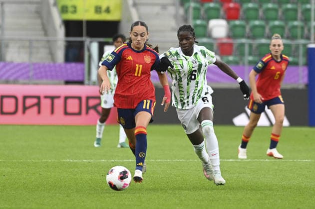 SOCCER - FIFA World Cup, WM, Weltmeisterschaft, Fussball - FIFA U-20 Women? World Cup - Spain vs. Nigeria Photo by IPA ABACAPRESS.COM88245705 - Daniela Agote (ESP) and Queen Joseph (NGA) during the FIFA U-20 Women s World Cup match between Spain and Nigeria in Sosnowiec, Poland, on September 7, 2026 Sosnowiec Poland  Copyright: xIPAxSport ABACAx