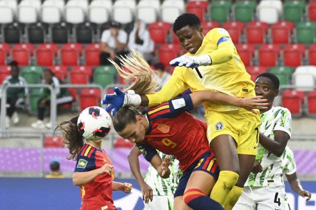SOCCER - FIFA World Cup, WM, Weltmeisterschaft, Fussball - FIFA U-20 Women? World Cup - Spain vs. Nigeria Photo by IPA ABACAPRESS.COM88246134 - Marisa Garcia (ESP) and Christiana Uzoma (NGA) during the FIFA U-20 Women s World Cup match between Spain and Nigeria in Sosnowiec, Poland, on September 7, 2026 Sosnowiec Poland  Copyright: xIPAxSport ABACAx