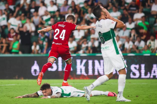 ESP: LaLiga EA Sports Elche CF v Real Sociedad Luka Sucic of Real Sociedad scores goal and celebrates during LaLiga EA Sports match between Elche CF v Real Sociedad played at Martinez Valero Stadium, Elche on September 7 2026 in Spain Spain Soccer Copyright: xAgenciaxLOFx