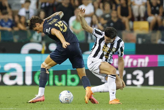 SOCCER - Serie A - Udinese Calcio vs. SS Lazio Photo by IPA ABACAPRESS.COM88250629 - Lazio s Romano Floriani in action against Udinese s Jurgen Ekkelenkamp during the Serie A Enilive soccer match between Udinese and Lazio at the Bluenergy Stadium in northeastern Italy on September 7, 2026. Udine Italy  Copyright: xIPAxSport ABACAx