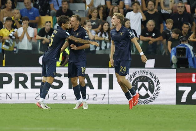SOCCER - Serie A - Udinese Calcio vs. SS Lazio Photo by IPA ABACAPRESS.COM88251748 - Lazio s Davide Frattesi celebrates after scoring a goal during the Serie A Enilive soccer match between Udinese and Lazio at the Bluenergy Stadium in northeastern Italy on September 7, 2026. Udine Italy  Copyright: xIPAxSport ABACAx