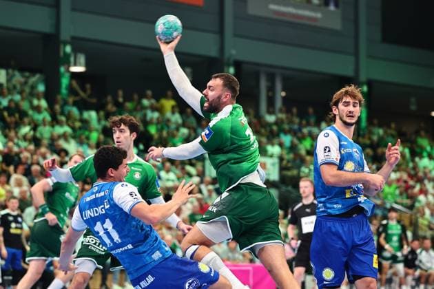 Nikolaj Laesoe (HSG Wetzlar) Nikolaj Laesoe (HSG Wetzlar) Gian Attenhofer (ThSV Eisenach, links) GER, HSG Wetzlar vs ThSV Eisenach, Handball, Opel Handball-Bundesliga, 3. Spieltag, Spielzeit 2026 2027, 07.09.2026 GER, HSG Wetzlar vs ThSV Eisenach, Handball, Opel Handball-Bundesliga, 3. Spieltag, Spielzeit 2026 2027, 07.09.2026 Wetzlar Copyright: xEibner-Pressefoto RenexWeissx EP_RWS