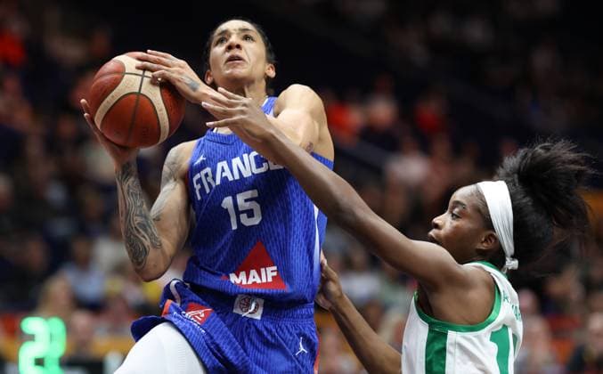 French™ Gabby Williams pictured during a basketball game between Nigeria and France, game 3 of the group phase at the FIBA Women s Basketball World Cup, on Monday 7 September 2026, in Berlin, Germany. The FIBA Women s Basketball World Cup takes place in Berlin from 4 to 23 September 2026. VIRGINIExLEFOUR  x185564140x