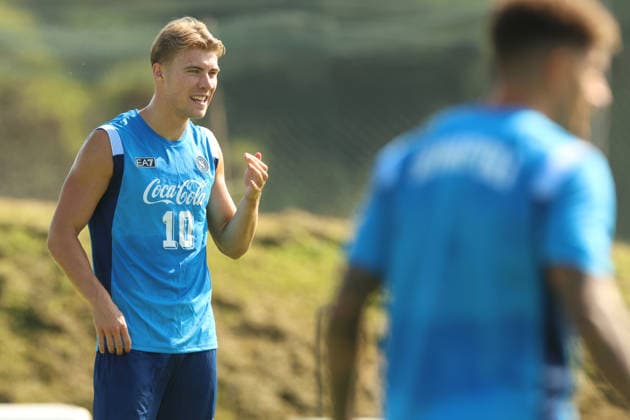 SSC Napoli Training Session Rasmus Hojlund of Napoli during a training session ahead of the UEFA Champions League 2026 27 at the Napoli training center in Castel Volturno, Italy, on September 8, 2026. Castel Volturno Napoli Italy  Copyright: xCiroxDexLucax originalFilename:deluca-sscnapol260908_npHd7.jpg