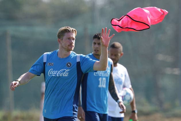 Napoli™s Kevin De Bruyne During training at the SSC Napoli sports center, Champions League Napoli - Arsenal Castel Volturno (CE) on September 08 , 2026  Copyright: xAlessandroxGarofalo LaPressex