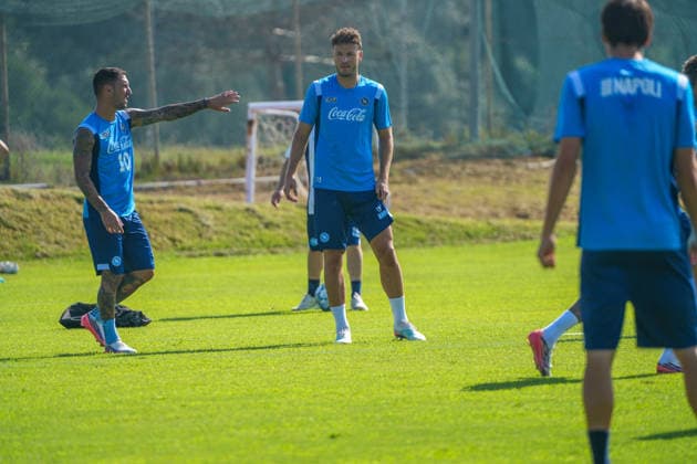 Allenamento SSC Napoli a Castelvolturno Amir Rramani of SSC Napoli Durante l™allenamento pre partita Champions League tra Napoli ed Arsenal a Castelvolturno del 08 09 2026 Castelvolturno Centro Sportivo SSC Napoli Campania ITALIA Copyright: xSalvatorexDexRosaxSalvatorexDexRosax DSC02807