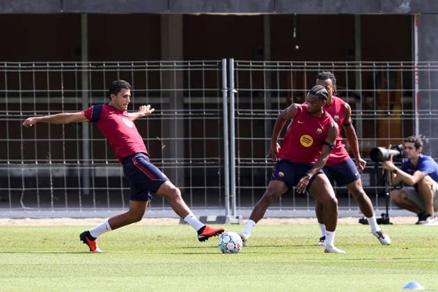 September 8, 2026, Sant Joan Despi, Barcelona, Spain: Rodri and Alejandro Balde during the training day of FC Barcelona, Barca ahead UEFA Champions League 2026 27, football match against Feyenoord at Ciutat Esportiva Joan Gamper on September 08, 2026 in Sant Joan Despi, Barcelona, Spain. FC Barcelona Training And press conference, PK, Pressekonferenz - UEFA Champions League 2026 27 - ZUMAa181 20260908_zaa_a181_003 Copyright: xJavierxBorregox