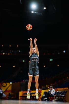 FIBA Women™s Basketball World Cup 2026: Deutschland Training Session, 08.09.2026 Leonie Fiebich (Deutschland, 13) wirft; Basketball, FIBA Women™s Basketball World Cup 2026, Final Phase, Training: Deutschland am 08.09.2026 in der Uber Arena, Berlin Copyright: xBEAUTIFULxSPORTS Tonhäuserx