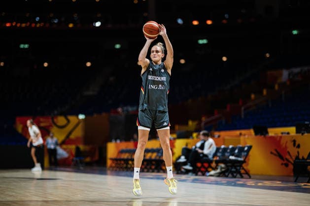 FIBA Women™s Basketball World Cup 2026: Deutschland Training Session, 08.09.2026 Leonie Fiebich (Deutschland, 13) wirft; Basketball, FIBA Women™s Basketball World Cup 2026, Final Phase, Training: Deutschland am 08.09.2026 in der Uber Arena, Berlin Copyright: xBEAUTIFULxSPORTS Tonhäuserx