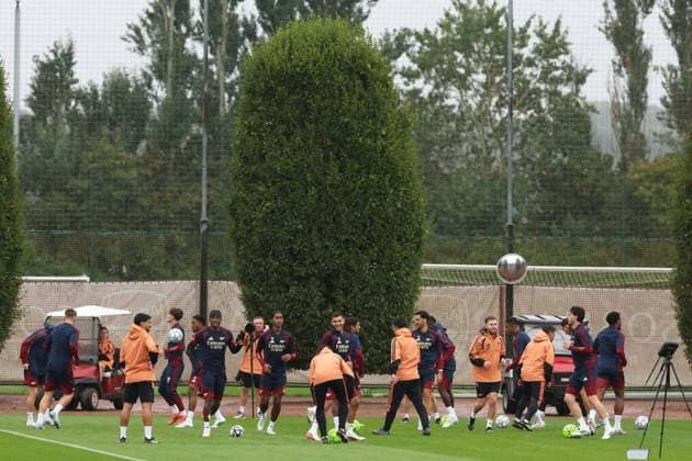 Arsenal Training, Champions League General view during the Arsenal Training session ahead of the UEFA Champions League Round 1 match v Napoli, at the Arsenal FC Training Centre, London Colney, England on 8 September 2026 Credit: Tiego Grenho Every Second Media Editorial use only. All images are copyright Every Second Media Limited. No images may be reproduced without prior permission. Copyright: xIMAGO EveryxSecondxMediax ESM-2149-0005 TiegoxGrenhox xEveryxSecondxMediax