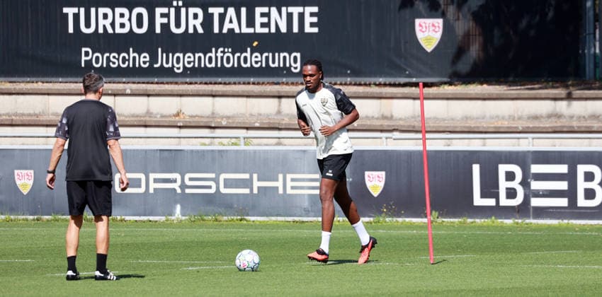 08.09.26 VfB Stuttgart Training Deutschland, Stuttgart, 08.09.2026, Fussball, Bundesliga, Saison 2026 2027, VfB Stuttgart Training: Dan-Axel Zagadou. *** 08 09 26 VfB Stuttgart Practice Germany, Stuttgart, 08 09 2026, Soccer, Bundesliga, 2026–2027 Season, VfB Stuttgart Practice Dan Axel Zagadou