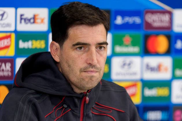 Liverpool press conference, PK, Pressekonferenz Liverpool FC manager Andoni Iraola speaks with the press during the Press Conference at Anfield Stadium ahead of the UEFA Champions League Round 1 match v Atletico Madrid, Anfield, Liverpool, England on 8 September 2026 Credit: Steve Flynn Every Second Media Editorial use only. All images are copyright Every Second Media Limited. No images may be reproduced without prior permission. Copyright: xIMAGO EveryxSecondxMediax ESM-2146-0031 StevexFlynnx xEveryxSecondxMediax