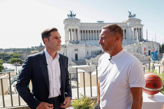 September 8, 2026, Rome, Rome, ITALY: Paul Matiasic, president of Maxima Roma, and Francesco Totti, the club s advisor. press conference, PK, Pressekonferenz for the presentation of the new Roman basketball club, Maxima Roma, Rome, September 8, 2026. Press Conference To Present The New Roman Basketball Club Maxima Roma - ZUMAa289 20260908_zia_a289_237 Copyright: xRiccardoxDexLucax xAgfx