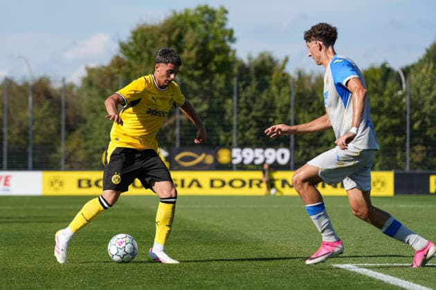 Dienstag, 08.09.2026 Saison 2026 2027 1. Spieltag UEFA Youth League im BVB Fußballpark Hohenbuschei, Dortmund, Germany. BV Borussia Dortmund U19 - FC Villarreal U19. Ahmad Najdi (BVB)