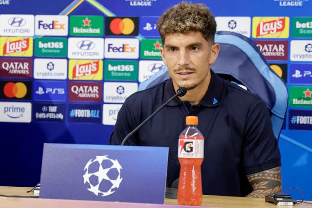 Italy: press conference, PK, Pressekonferenz SSC Napoli cl SSC Napoli vs Arsenal Napoli s Italian defender Giovanni Di Lorenzo during the SSC Napoli press conference the day before the Champions League football match against Arsenal at the Diego Armando Maradona stadium in Napoli on 08 september, 2026. _BPH6728 Copyright: xAntonioxBalascox