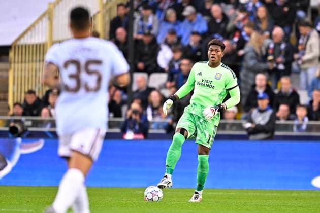 Club Brugge v Aston Villa - UEFA Champions League BRUGGE, BELGIUM - SEPTEMBER 08 : Suzuki Zion goalkeeper of Aston Villa during the UEFA Champions League 2026 27 League Phase MD1 match between Club Brugge and Aston Villa on September 8, 2026 in Brugge, Belgium, 08 09 2026 Brugge Belgium  Copyright: xTomasxSiskx
