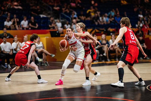 FIBA Women™s Basketball World Cup 2026: Ungarn vs. Japan, 08.09.2026 RÃ ka Lelik (Ungarn, 21) am Ball; Basketball, FIBA Women™s Basketball World Cup 2026, Final Phase, Qualifikation fürs Viertelfinale: Ungarn vs. Japan am 08.09.2026 in der Uber Arena, Berlin Copyright: xBEAUTIFULxSPORTS Tonhäuserx