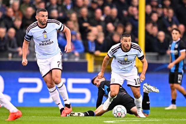 Club Brugge v Aston Villa - UEFA Champions League BRUGGE, BELGIUM - SEPTEMBER 08 : Mcginn John central midfield of Schotland, Buendia Emiliano attacking midfield winger of Aston Villa, Potts Freddie midfielder of Club Brugge during the UEFA Champions League 2026 27 League Phase MD1 match between Club Brugge and Aston Villa on September 8, 2026 in Brugge, Belgium, 08 09 2026 Brugge Belgium  Copyright: xTomasxSiskx